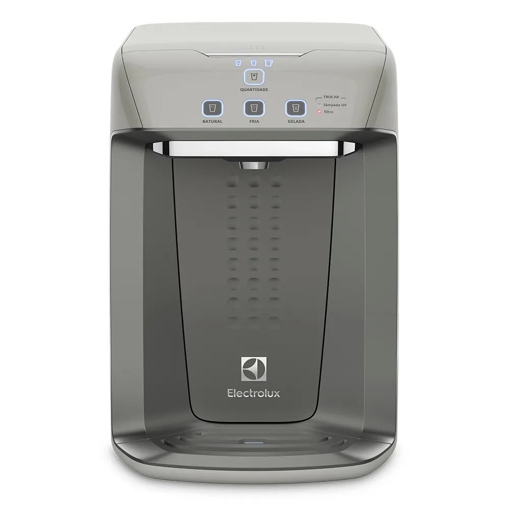 Purificador de água Electrolux com painel touch, vista frontal